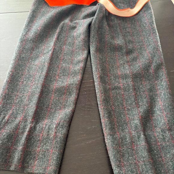 Vintage Woolrich Gray Plaid Wool Pants 38x30 USA Made w/ Original Suspenders - Picture 9 of 9